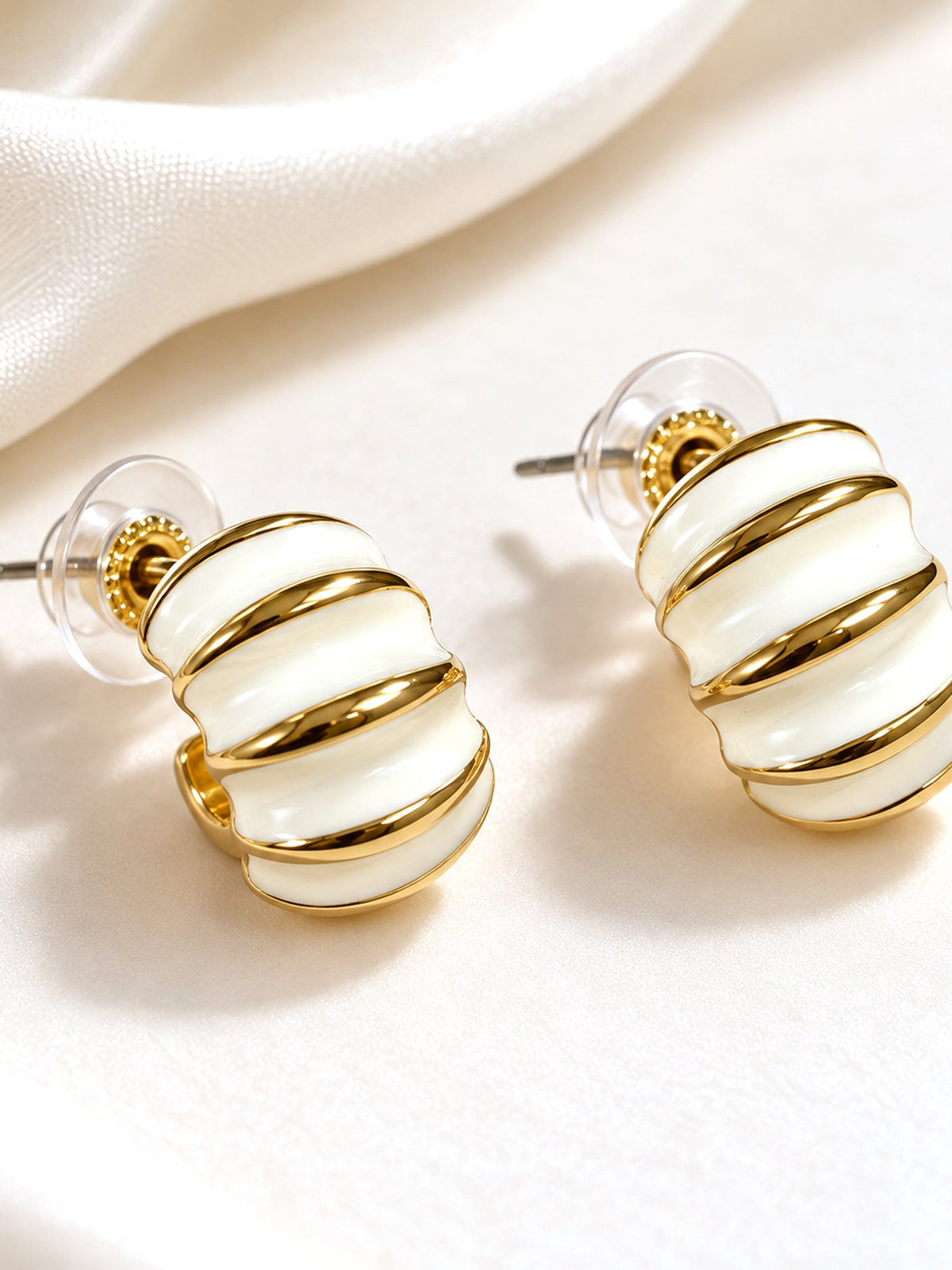 Gold Croissant Half Hoops - Attractive Sister