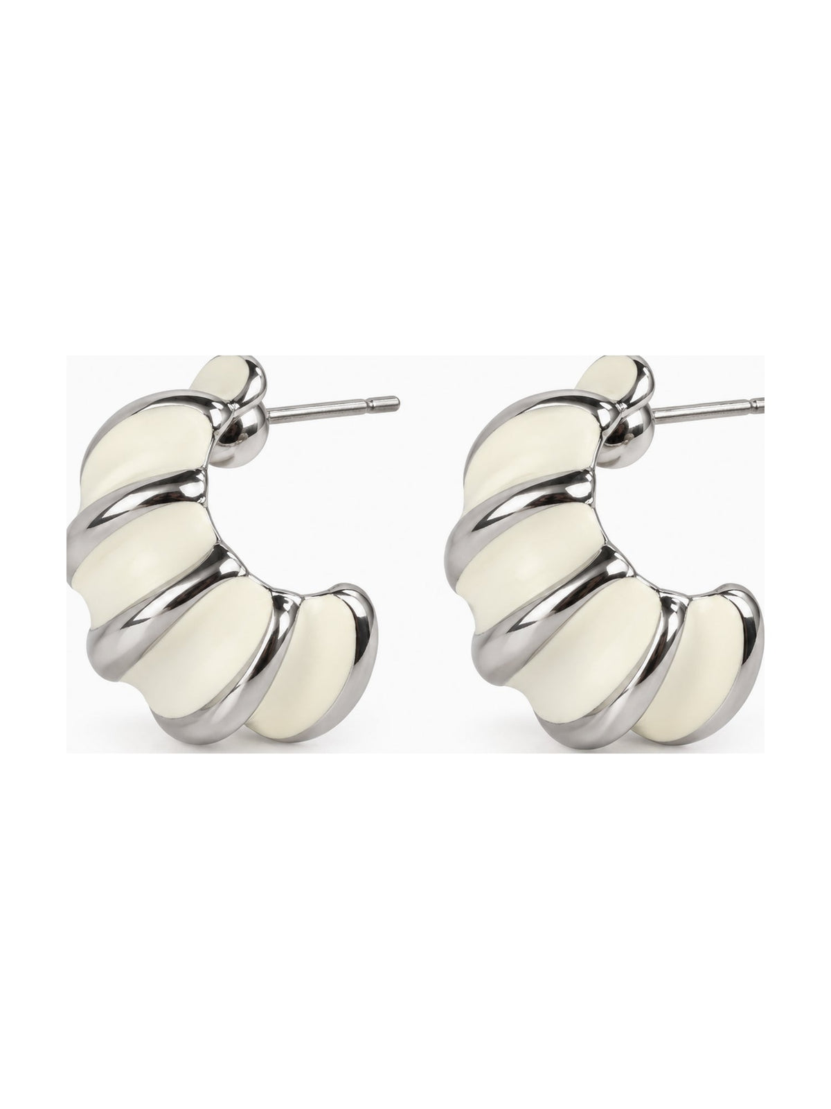 Silver Croissant Half Hoops - Attractive Sister