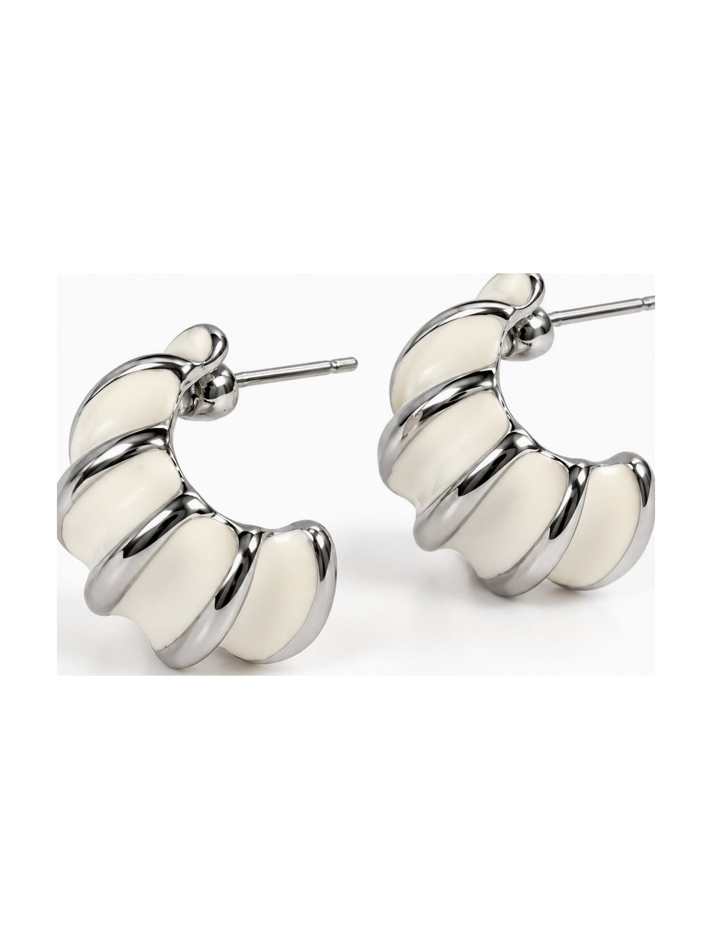 Silver Croissant Half Hoops - Attractive Sister