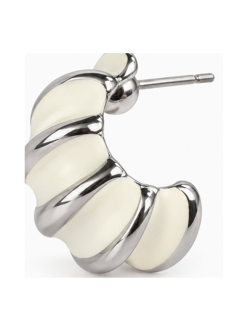 Silver Croissant Half Hoops - Attractive Sister