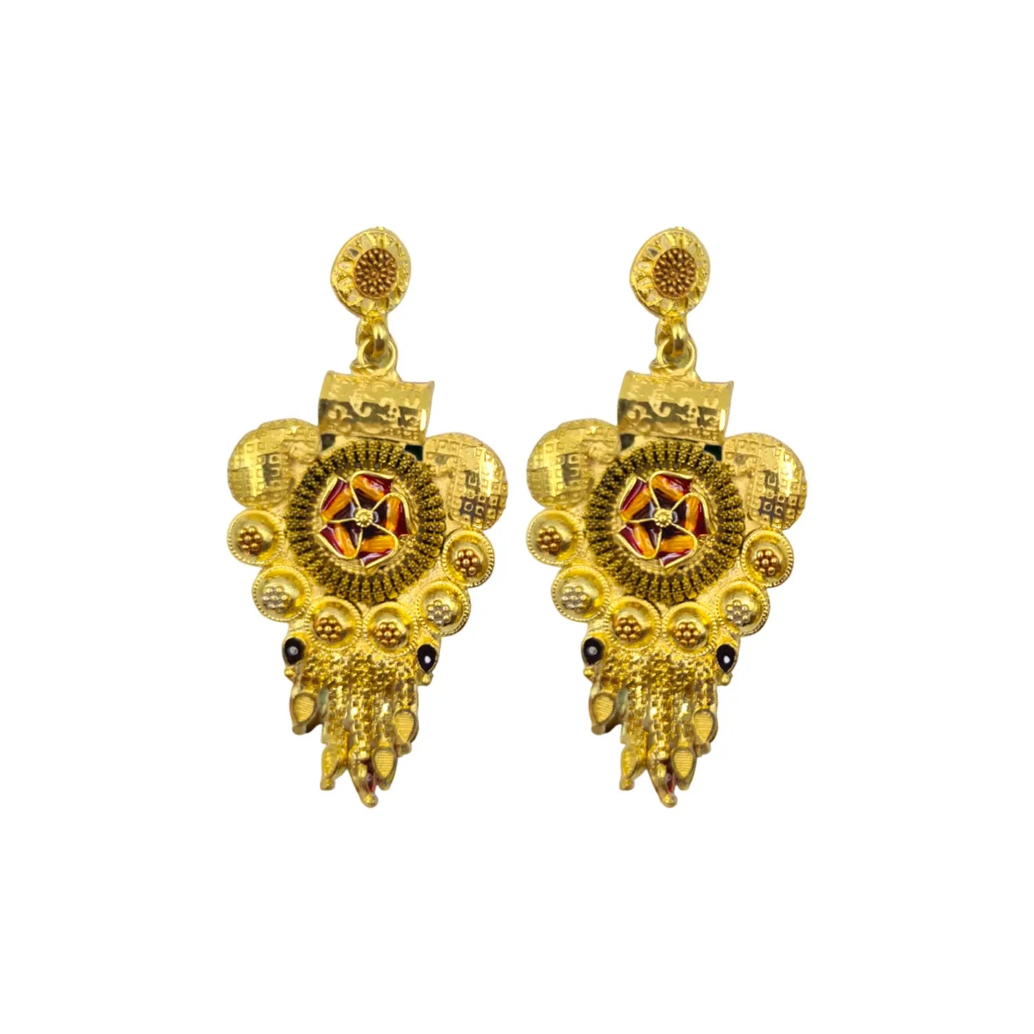 Royal Heritage Gold-Plated Earrings by Attractive Sister – Traditional Ethnic Jewelry Attractive Sister