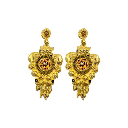 Royal Heritage Gold-Plated Earrings by Attractive Sister – Traditional Ethnic Jewelry Attractive Sister