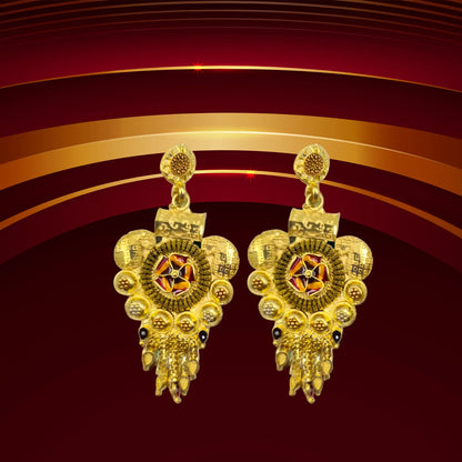 Royal Heritage Gold-Plated Earrings by Attractive Sister – Traditional Ethnic Jewelry Attractive Sister