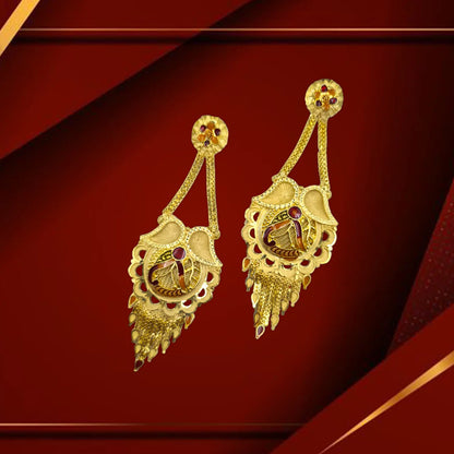 Gold-Plated Meenakari Drop Earrings – Traditional Indian Ethnic Jewelry Attractive Sister