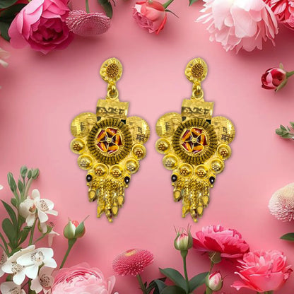 Royal Heritage Gold-Plated Earrings by Attractive Sister – Traditional Ethnic Jewelry Attractive Sister