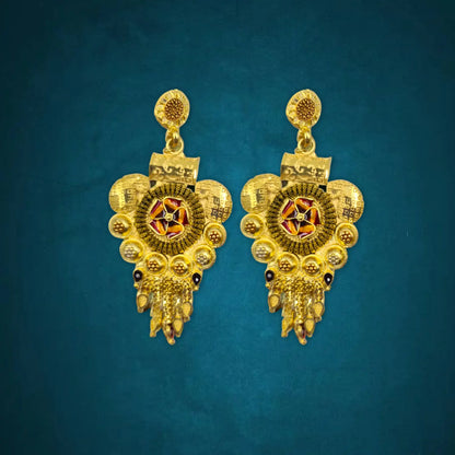 Royal Heritage Gold-Plated Earrings by Attractive Sister – Traditional Ethnic Jewelry Attractive Sister