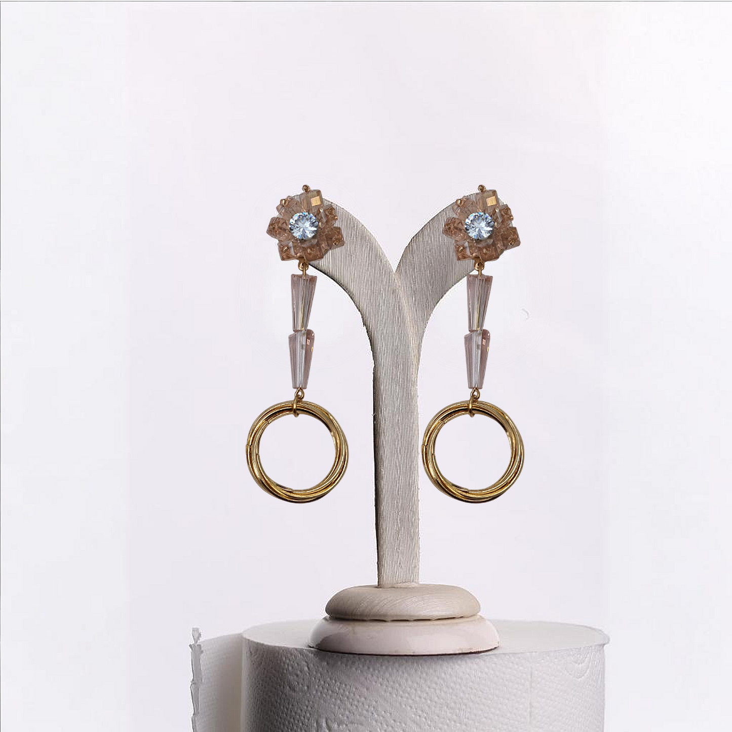 "Radiant Blossoms: Exquisite Statement Earrings"