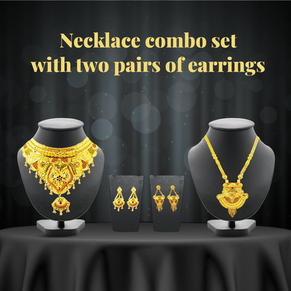 Buy one Get one 2 Gram Gold plated Combo Necklace Set for special Diwali festival