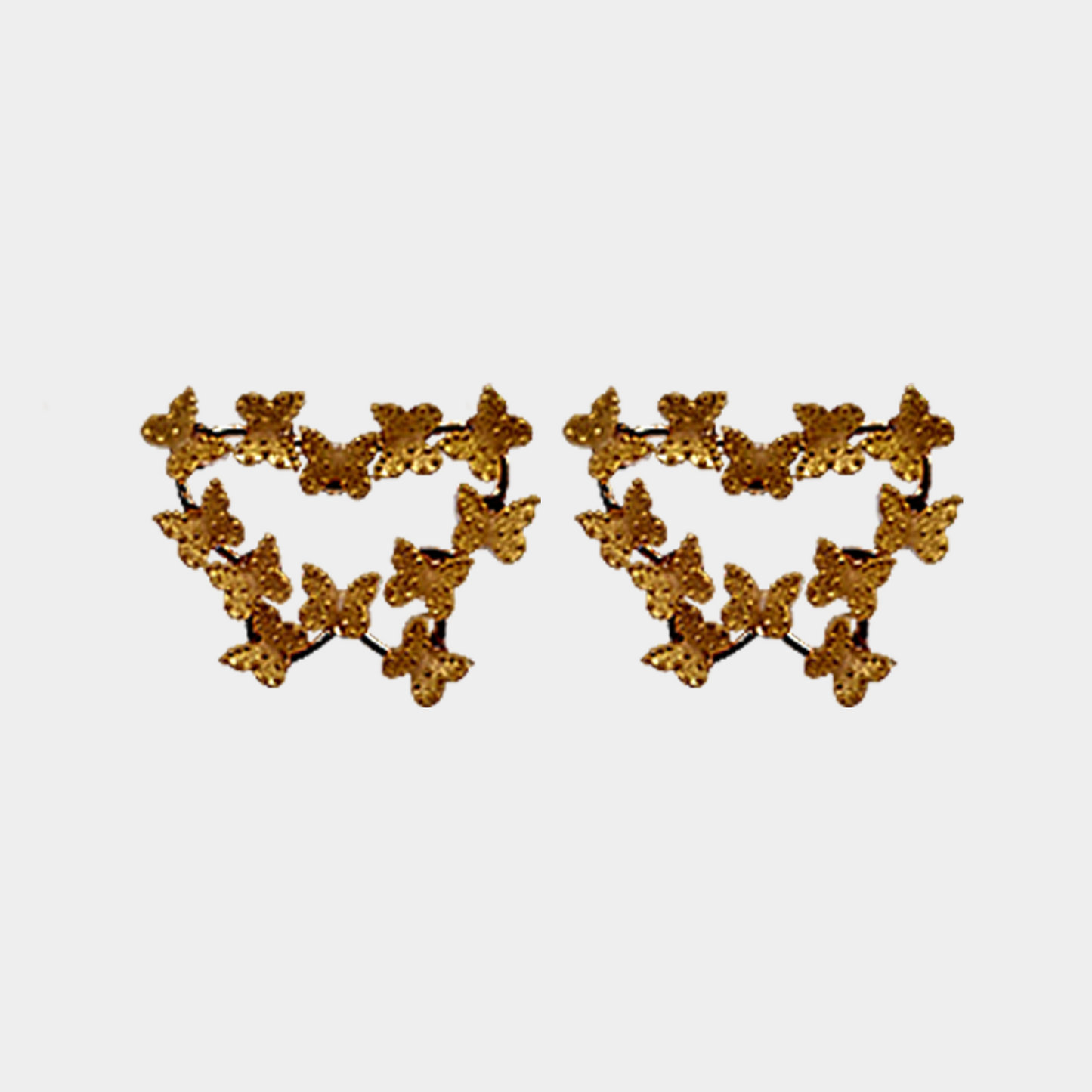 Delicate Gold Butterfly Earrings with Red color