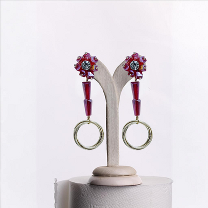 "Radiant Blossoms: Exquisite Statement Earrings"