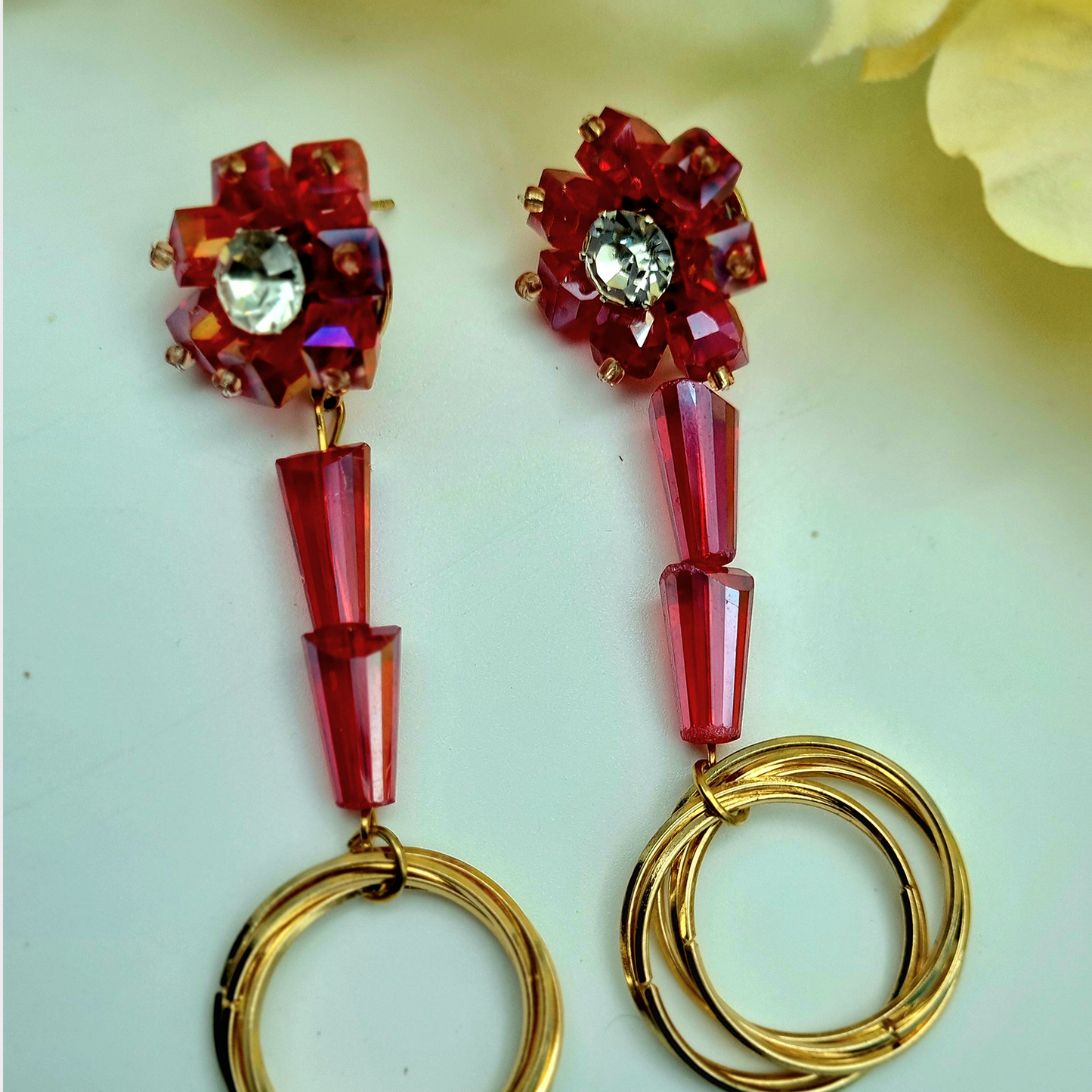 "Radiant Blossoms: Exquisite Statement Earrings"