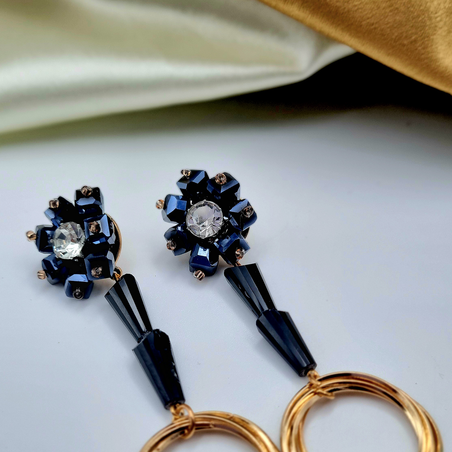 "Radiant Blossoms: Exquisite Statement Earrings"