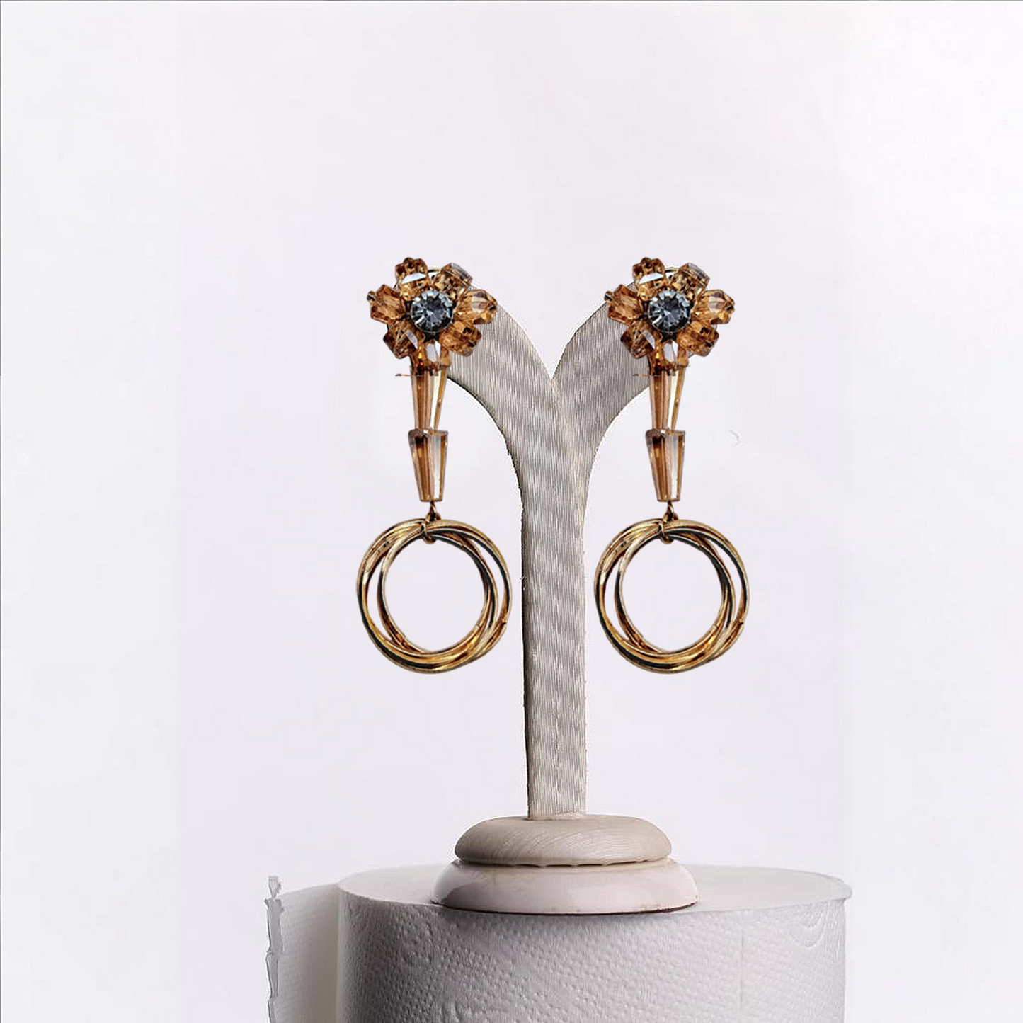 "Radiant Blossoms: Exquisite Statement Earrings"