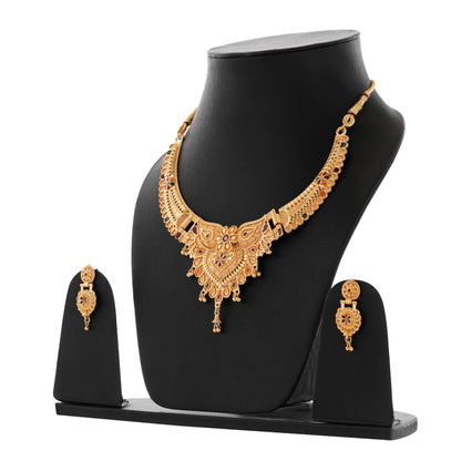 Exquisite Gold-Plated Kundan Choker with Earrings