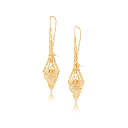 Gold-Plated Bridal Jhumka Earrings | Traditional & Trendy Jewelry Attractive Sister