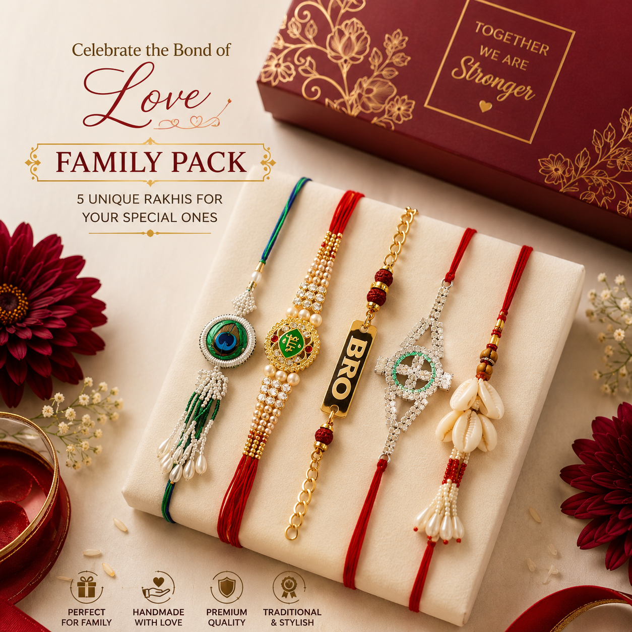 Special Rakhi family pack of 5