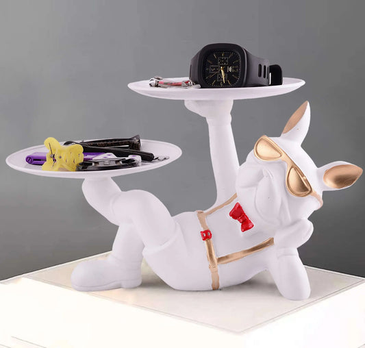 M/S PREM CRAFTS  Cool Dog Showpiece with Plate for Home Dcor Item | Kitchen,Bedroom,Office,Dinning Table Decorative Item -04 M/S PREM CRAFTS