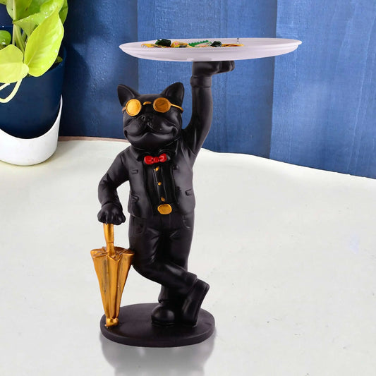 M/S PREM CRAFTS  Cool Dog Showpiece with Plate for Home Dcor Item | Kitchen,Bedroom,Office,Dinning Table Decorative Item -07 M/S PREM CRAFTS
