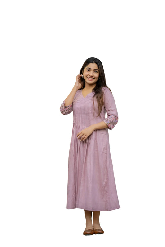 Women's Cotton Floral Embroidery Printex Detailing Dress Size -XXL BazaarBag