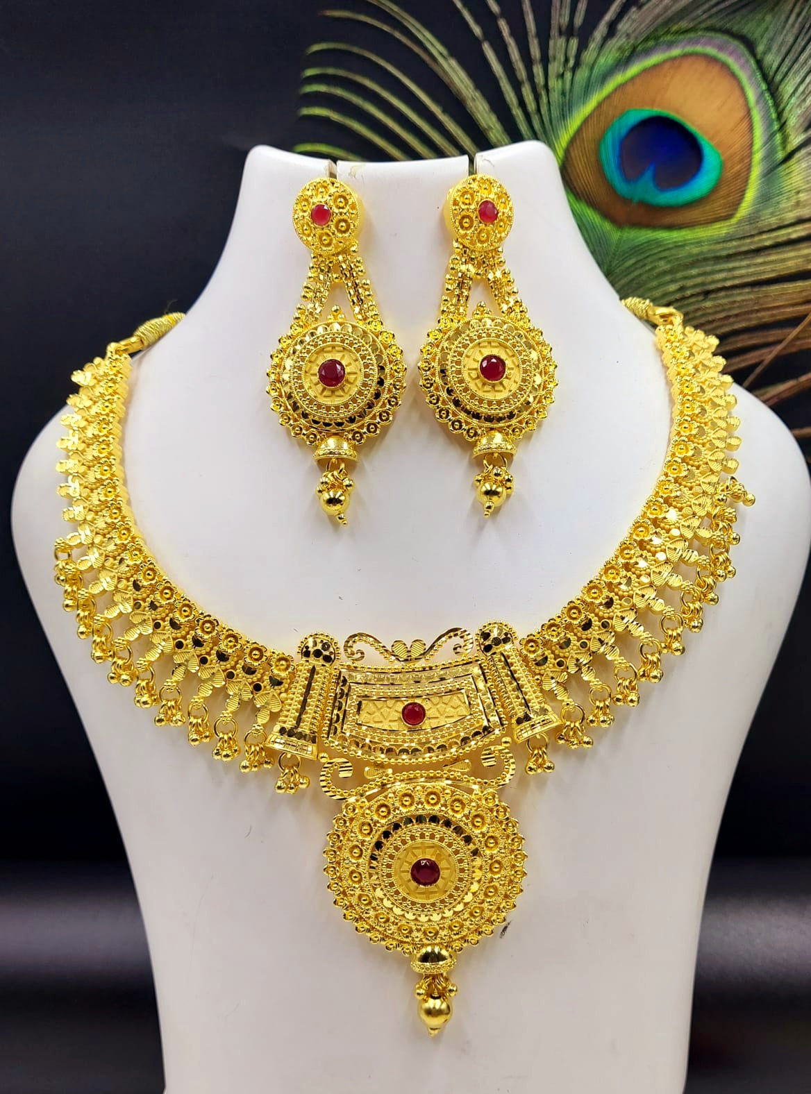 "Minimalist One-Gram Gold-Plated Necklace Set Lightweight and Elegant "