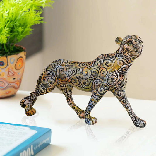 M/S PREM CRAFTS  Panther Standing Position Animal Showpiece Antique Sculpture for Home Decor Showpiece Figurine -1 M/S PREM CRAFTS