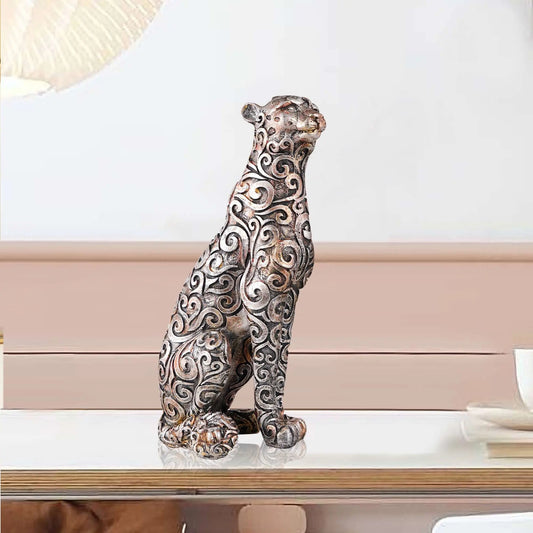 M/S PREM CRAFTS  Panther Sitting Position Animal Showpiece Antique Sculpture for Home Decor Showpiece Figurine M/S PREM CRAFTS