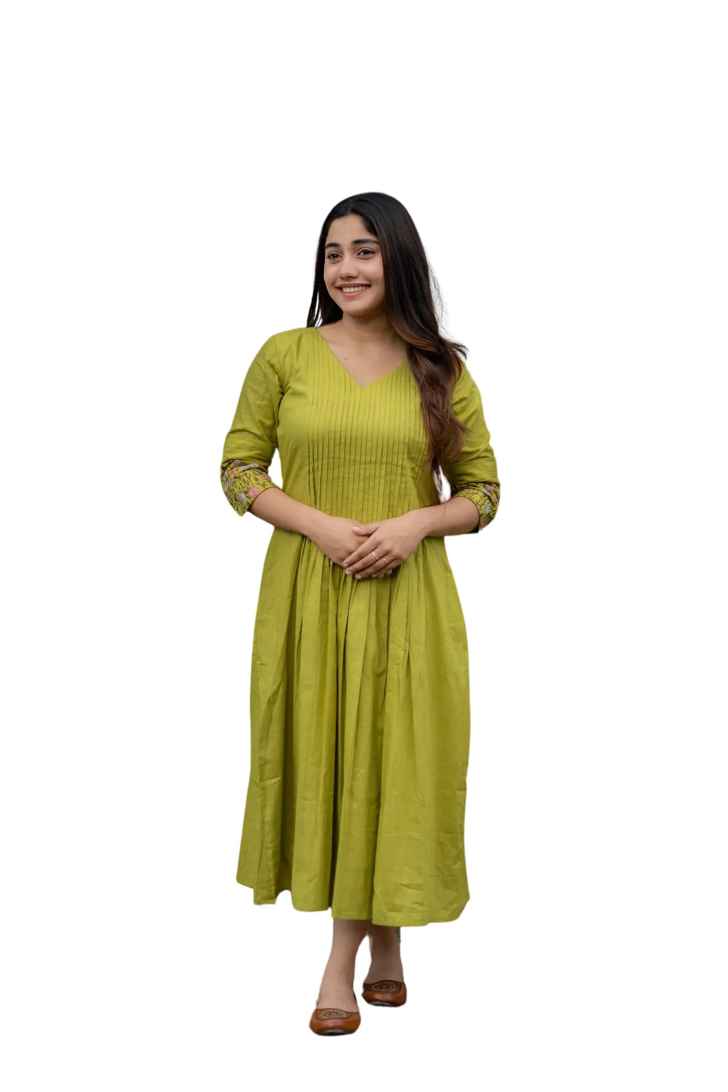 Women's Cotton Floral Embroidery Printex Detailing Dress Size -XXL BazaarBag
