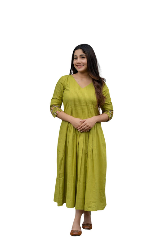 Women's Cotton Floral Embroidery Printex Detailing Dress Size -XXL BazaarBag