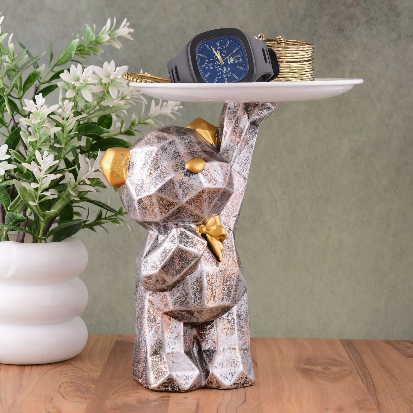 M/S PREM CRAFTS  Cool Taddy Bear Showpiece for Home Decorative Showpiece | Taddy Bear with Paltter Statue for Home Decor Showpiece | Home Kitchen Decor | Office Decorative Item -12 M/S PREM CRAFTS
