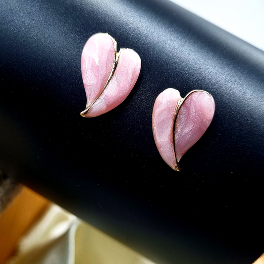 Heart-Shaped Stud Earrings