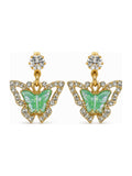 Crystal Butterfly Halo Drops Green - Attractive Sister