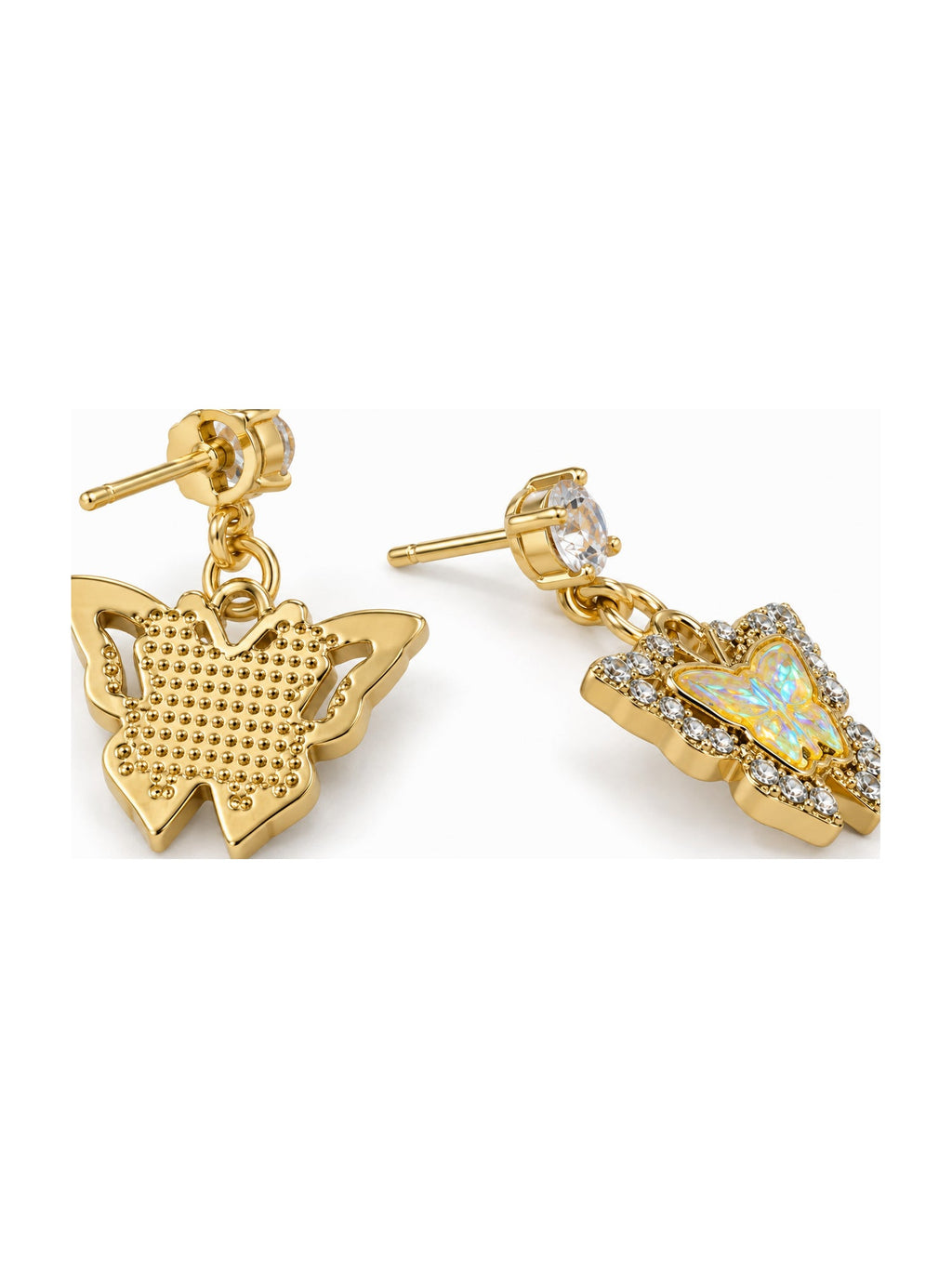 Crystal Butterfly Halo Drops Yellow - Attractive Sister