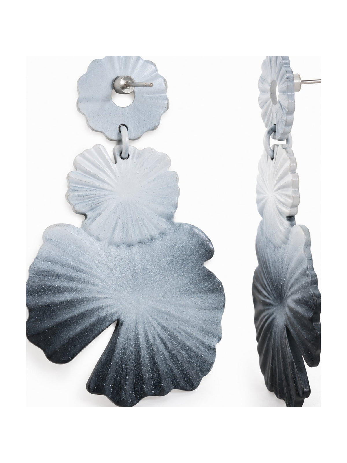 Ombre Petal Statement Drops Black-White - Attractive Sister