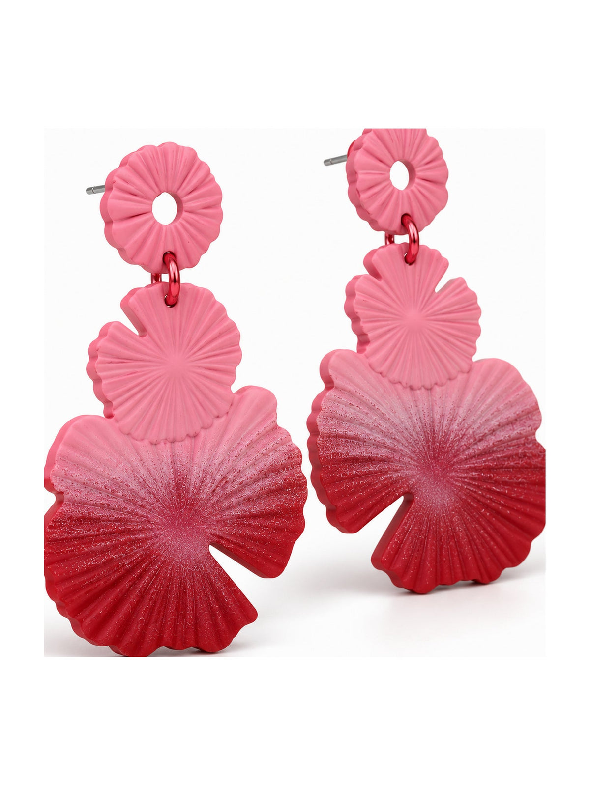 Ombre Petal Statement Drops Maroon Pink - Attractive Sister