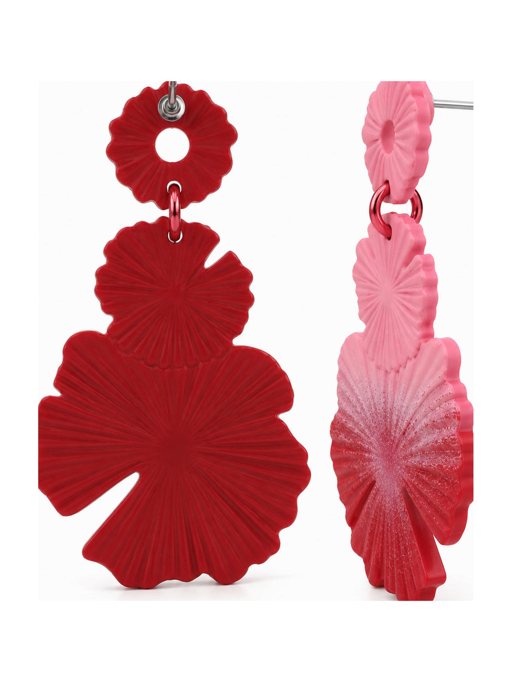 Ombre Petal Statement Drops Maroon Pink - Attractive Sister