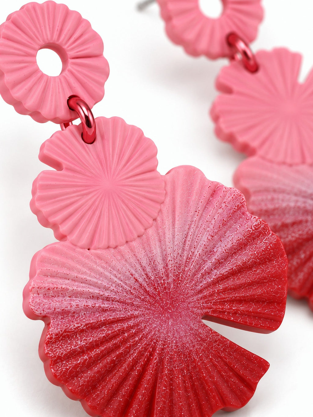 Ombre Petal Statement Drops Maroon Pink - Attractive Sister