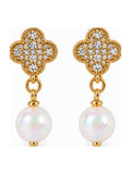 Crystal Clover Pearl Drops White - Attractive Sister