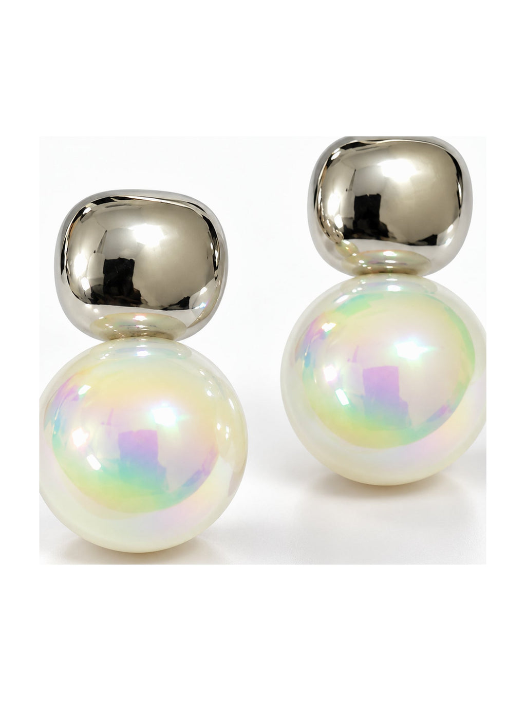 Chunky Nugget Pearl Drops Silver - Attractive Sister
