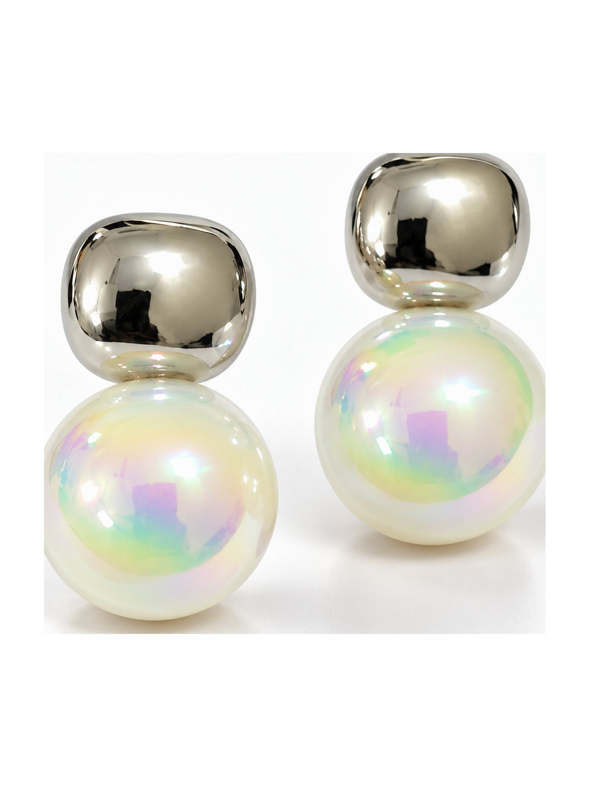 Chunky Nugget Pearl Drops Silver - Attractive Sister