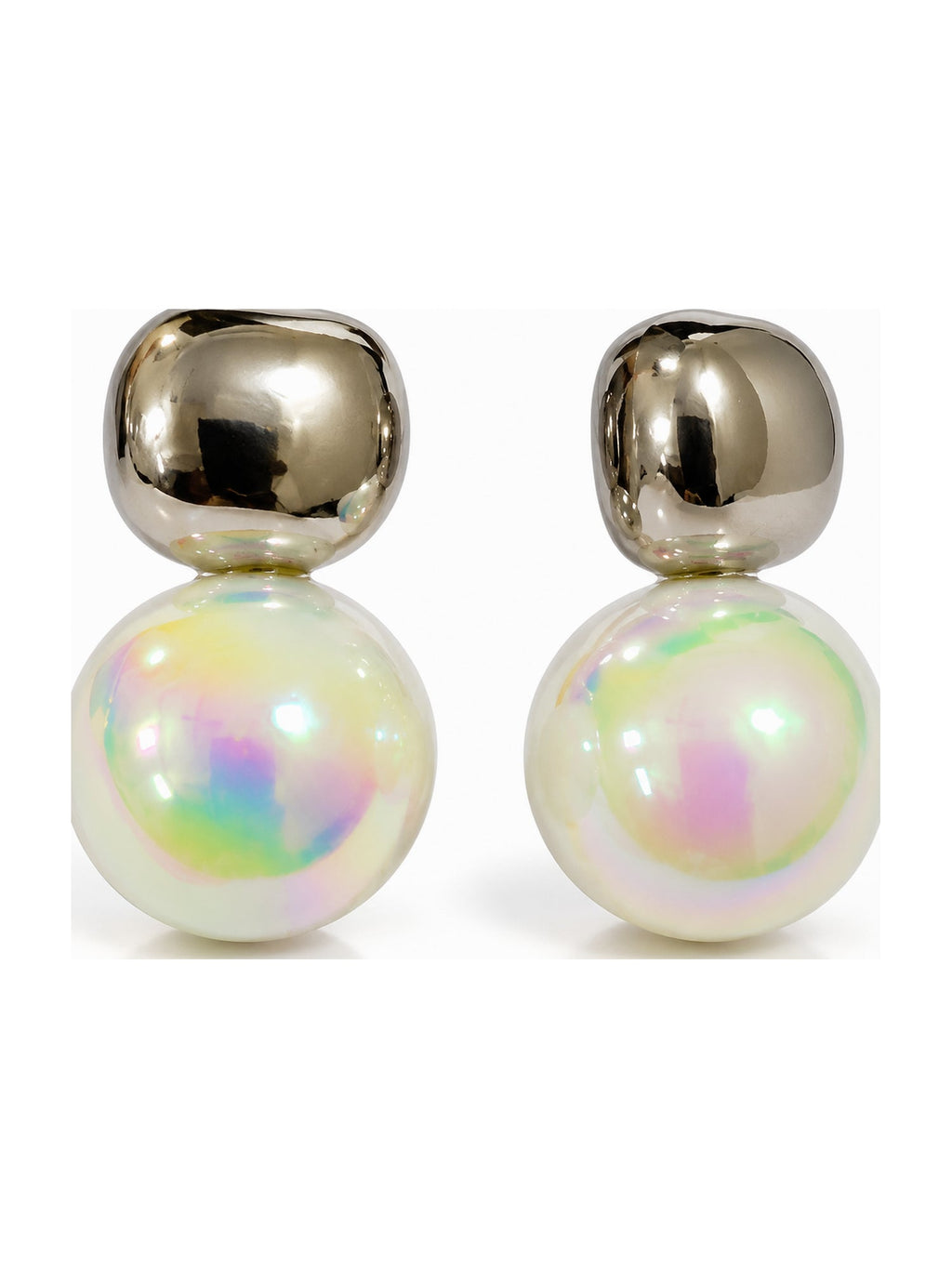 Chunky Nugget Pearl Drops Silver - Attractive Sister
