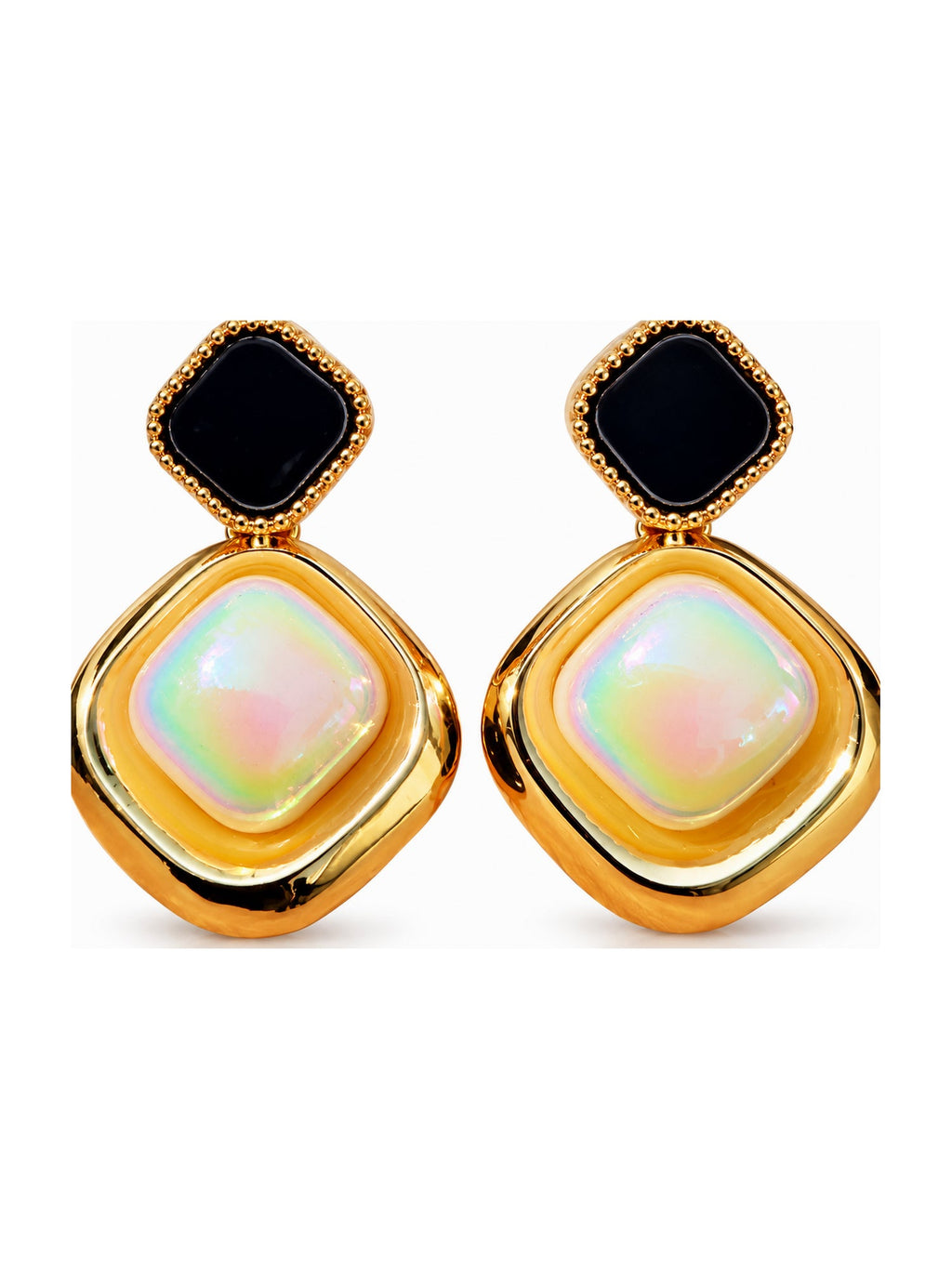 Onyx Opal Square Drops - Attractive Sister