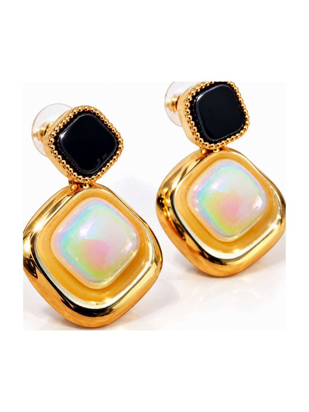 Onyx Opal Square Drops - Attractive Sister