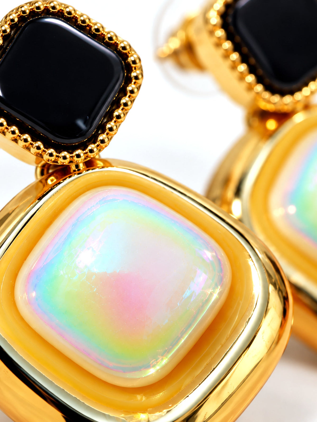 Onyx Opal Square Drops - Attractive Sister