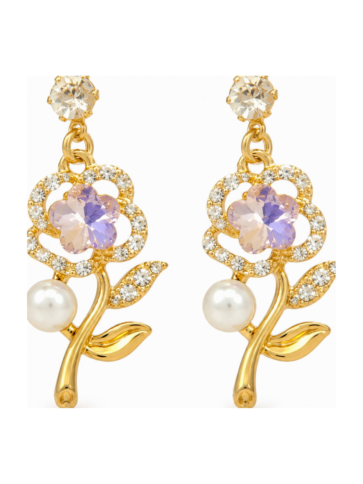 Crystal Rose Pearl Drops Purple - Attractive Sister