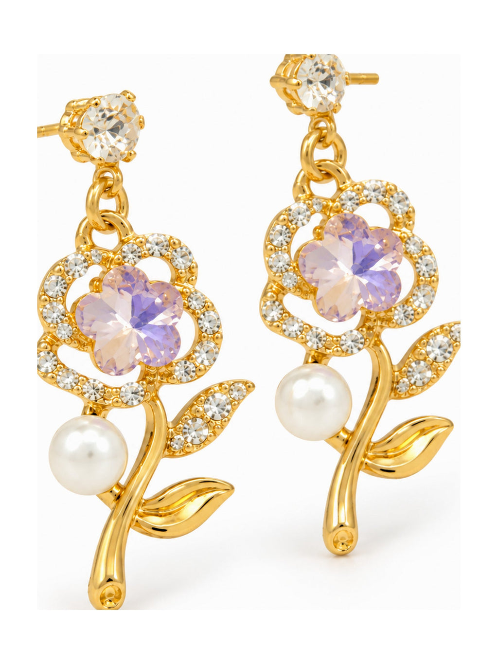 Crystal Rose Pearl Drops Purple - Attractive Sister