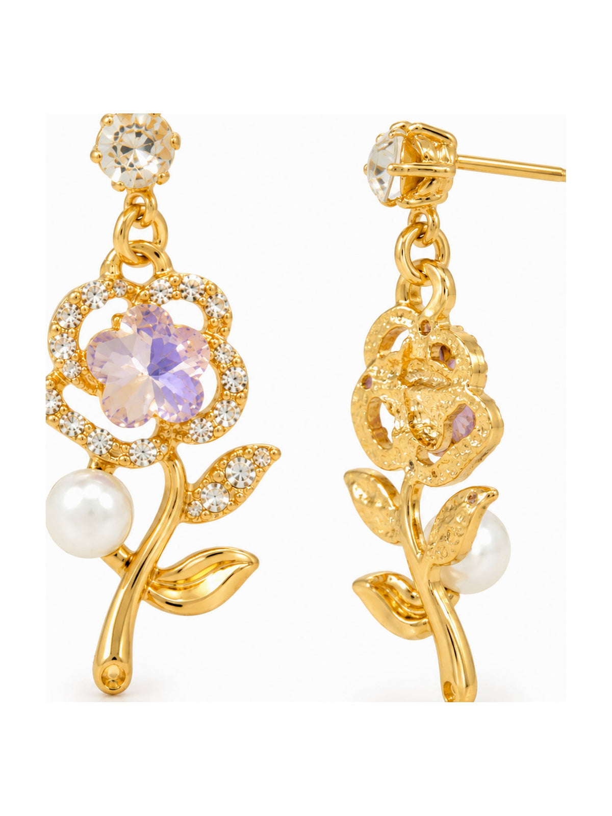 Crystal Rose Pearl Drops Purple - Attractive Sister