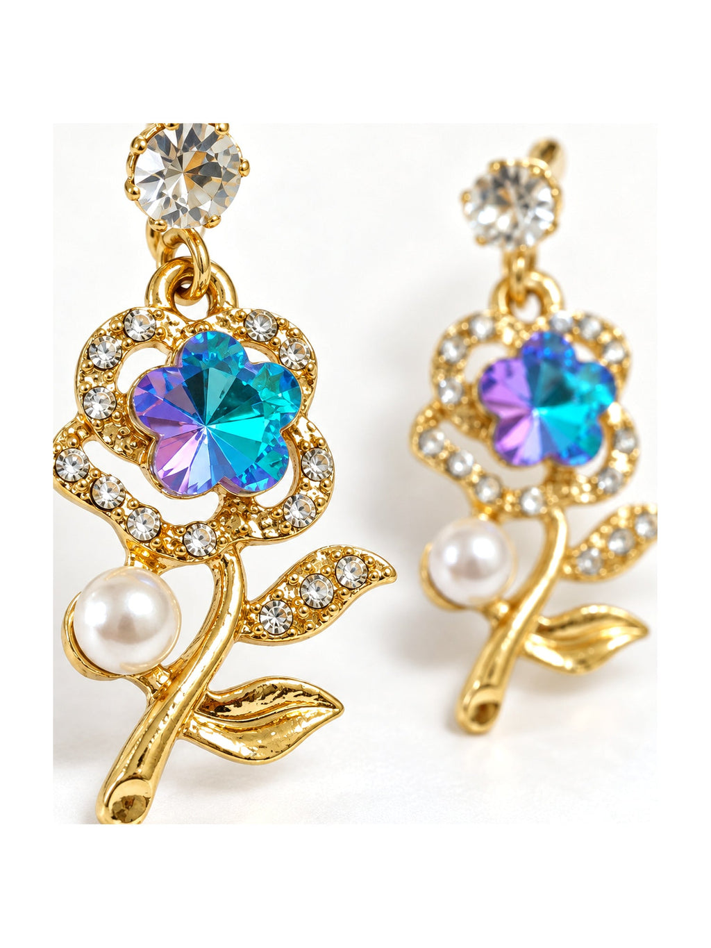 Crystal Rose Pearl Drops Blue-Yellow - Attractive Sister