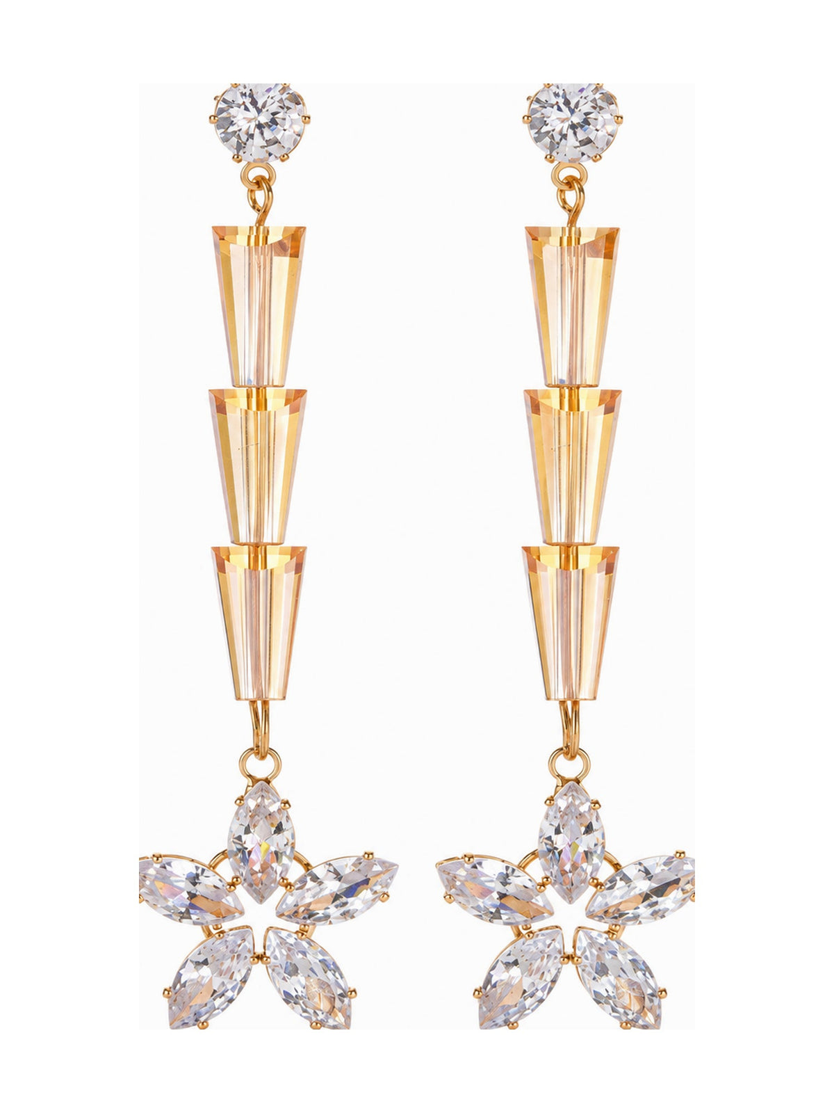 Crystal Cone Star Drops Rose Gold - Attractive Sister