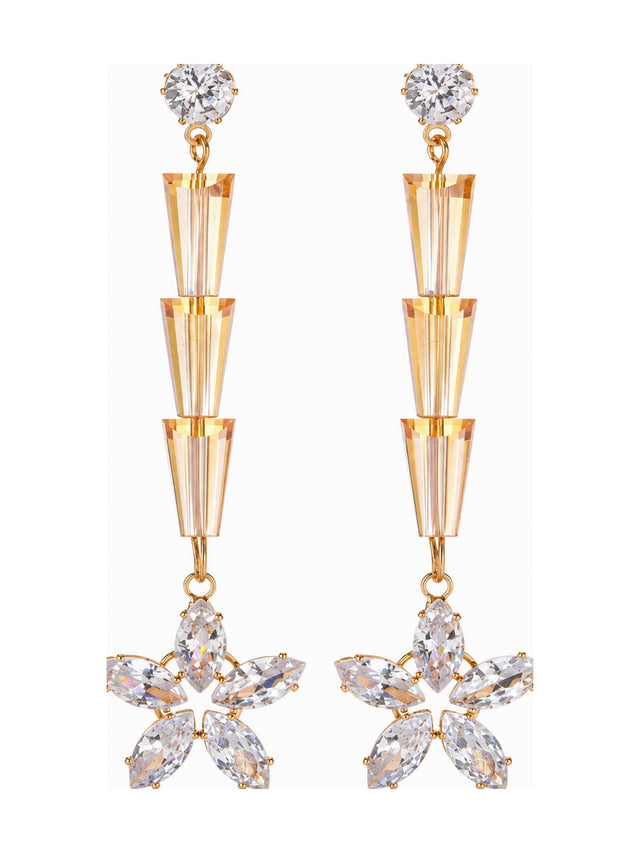 Crystal Cone Star Drops Rose Gold - Attractive Sister