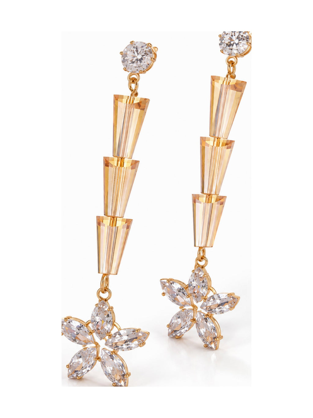 Crystal Cone Star Drops Rose Gold - Attractive Sister